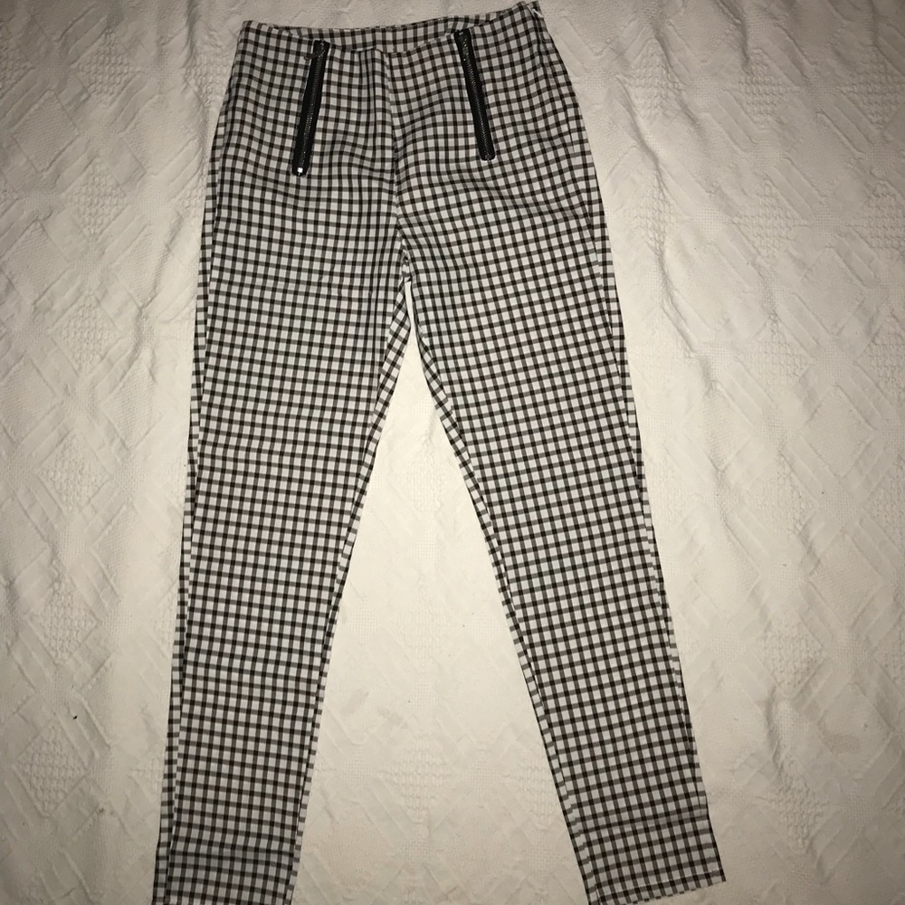 Gingham print pants